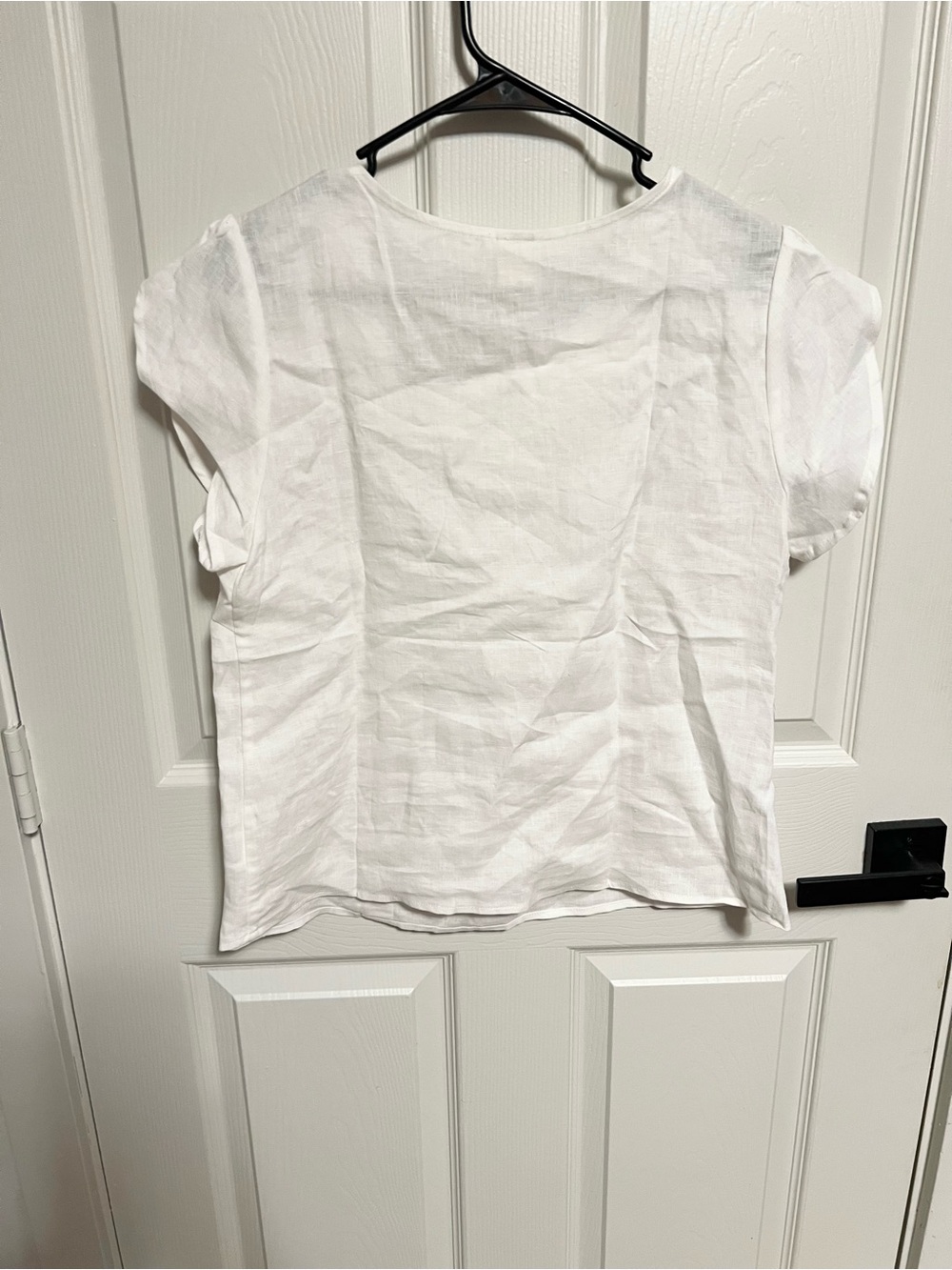 Lintico white Asymmetric Collar Linen Top NWT - Picture 8 of 10